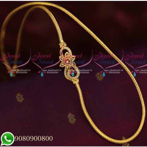 C19716 Floral Design Mugappu Thali Kodi Chain South Indian Jewellery Daily Wear Collecions Online
