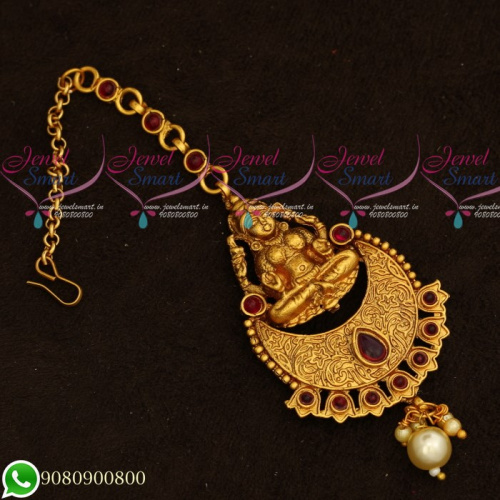 T19544 Temple Jewellery Gold Plated Maang Tikka Designs Traditional Hair Accessory Online