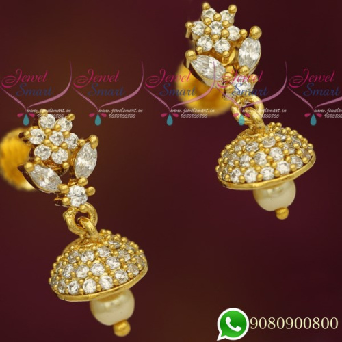 J19688 Small Size Jhumka Designs Gold Plated Jewellery South Screw Imitation Kammal