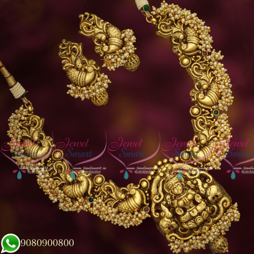 NL19605 Temple Jewellery Antique Gold Plated Broad Nagas Real Look Handmade Traditional Designs