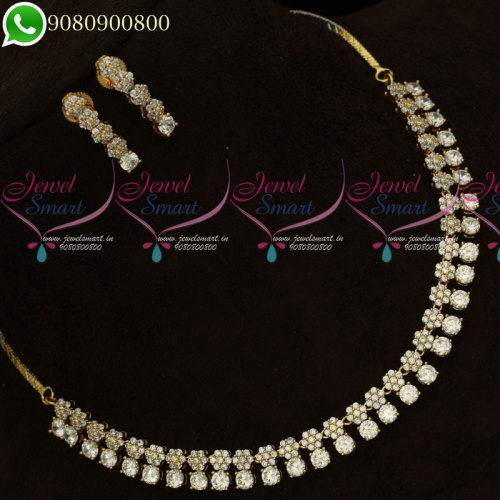 NL19771 Gold Plated Diamond Finish Jewellery Set Delicate High Quality Stones 