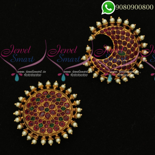 H14721 Ruby Emerald Sun Moon Sooriyan Chandran Indian Traditional Dance Bharathanatiyam Jewellery Hair Decoration 