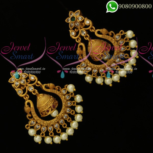 Chand Bali Earrings Latest Matte Gold Plated ER19940
