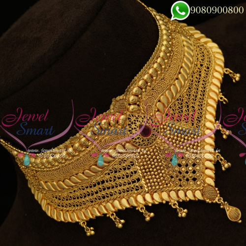 Choker Necklace One Gram Gold Bridal Jewellery Online NL19869