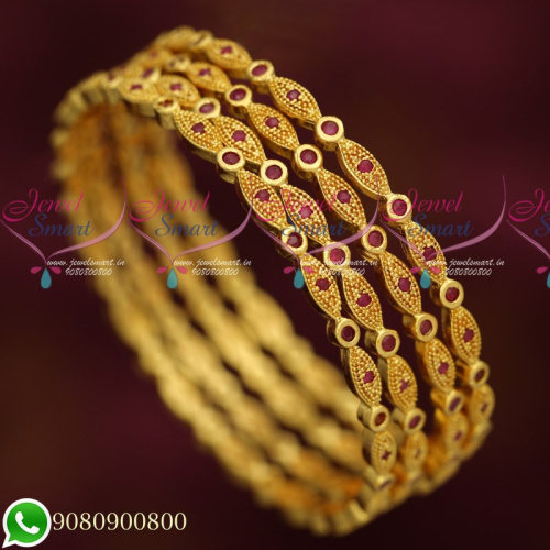 B19729 Latest Designs Traditional Bangles 4 Pieces Set AD Stones Imitation Jewellery Collections Online