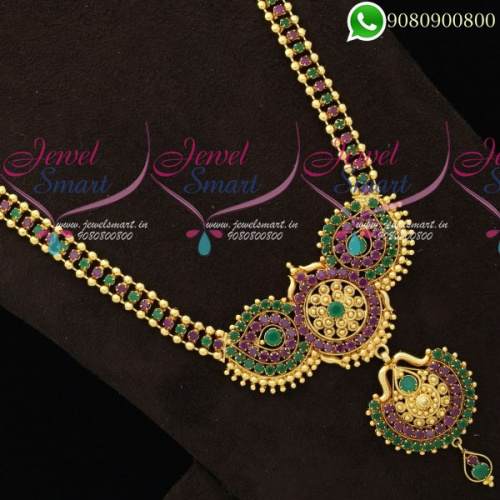 Long Necklace For Wedding Traditional Designs Online NL19735