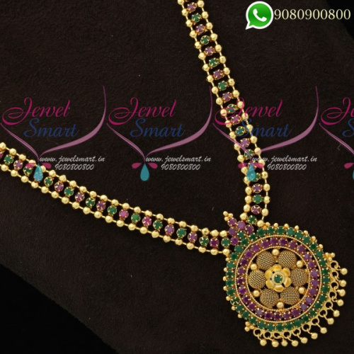 Gold Plated Long Necklace Haram Collections Online NL19736