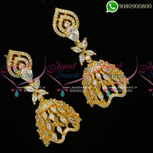 Jhumkas Online Gold Plated Diamond Finish Jewellery J19934