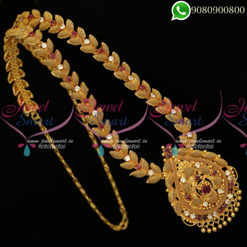 Long Necklace Traditional Gold Designs Online NL19876