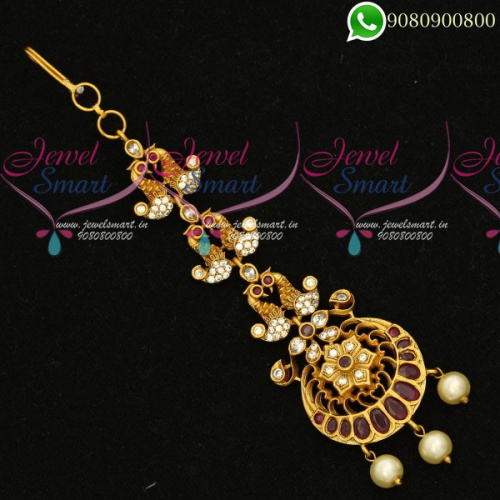 Maang Tikka Peacock Design Gold Plated Jewellery T19897