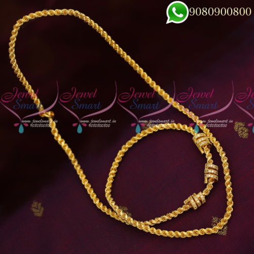 Mugappu Chains Kodi Model Design Gold Plated Jewellery Murukku Twisted C19801