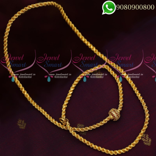 Mugappu Chains Thali Kodi Ball Design Gold Plated Jewellery Murukku Twisted  C19802