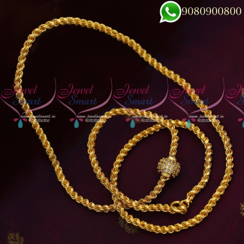 Mugappu Chains Thali Kodi Ball Design Gold Plated Jewellery Murukku Twisted C19803
