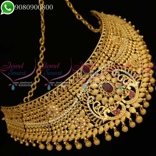 NL19794 Choker Necklace Designs One Gram Gold Plated Latest Wedding Jewellery Collections