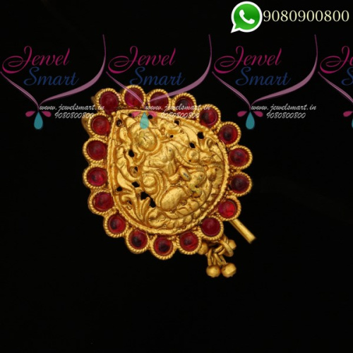South Indian Temple Jewellery Designs Jada Billa Small Size Antique H19816R