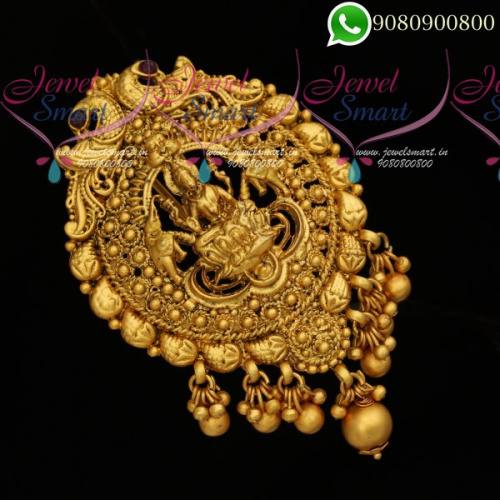 South Indian Temple Jewellery Designs Antique Jadabilla Rakodi H19817