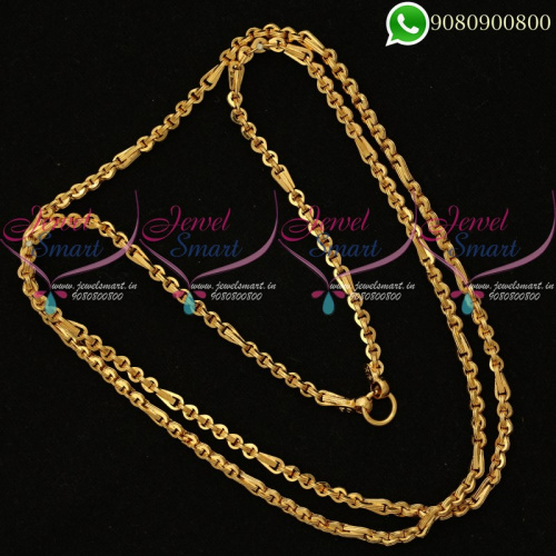 Double Design Gold Plated 30 Inches Chain Artificial Jewellery C20025