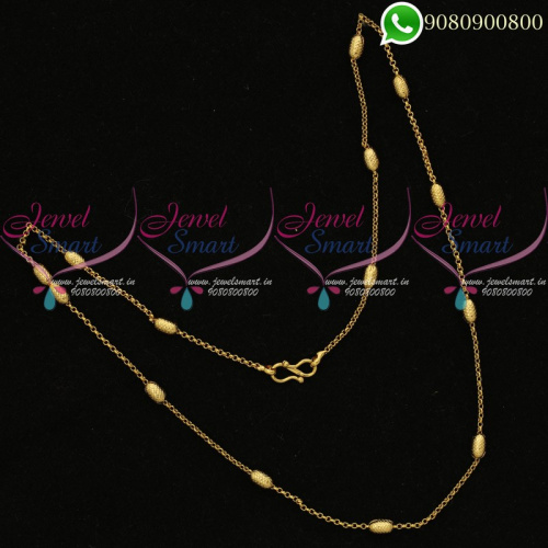 Capsule Chain Gold Plated Thin Fancy Imitation Artificial Jewellery C20020