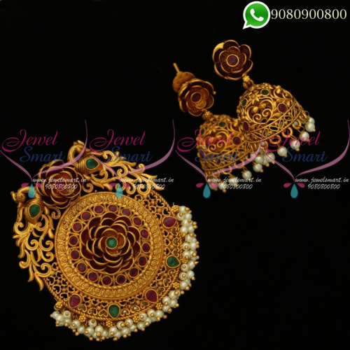 Pendant Jhumka Set Floral Design Fashion Jewellery Shop Online PS19998