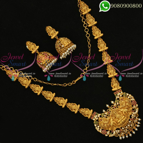 Temple Jewellery Nagas Lakshmi God Design Necklace Set NL19999