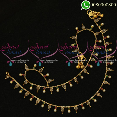 Anklets Payal Antique Gold Plated Fancy Design Artificial Jewellery A20158