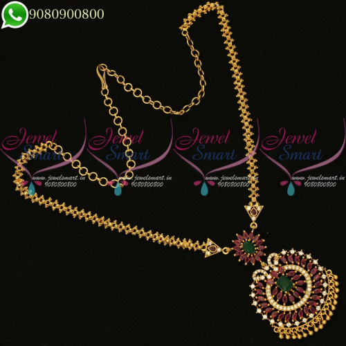 Chain Pendant Set Gold Design Dollar Traditional Imitation South Indian Jewellery PS20187
