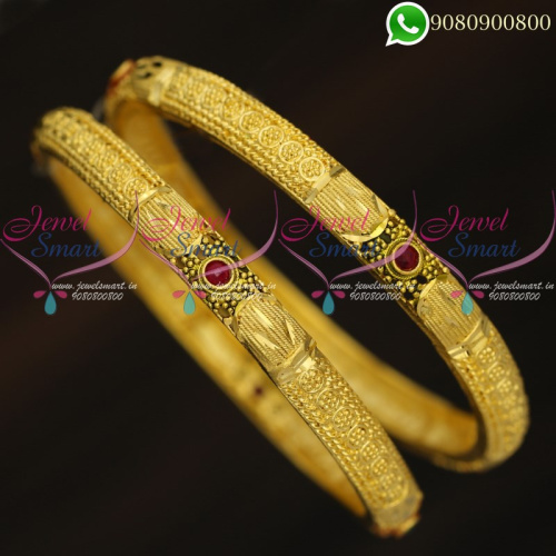 Forming Gold Bangles 2 Pieces New Design Imitation Jewellery Online B20144