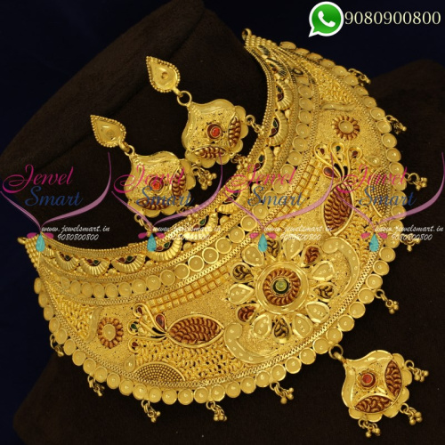 Forming Gold Jewellery Choker Necklace One Gram Catalogue Designs Online Nl20243