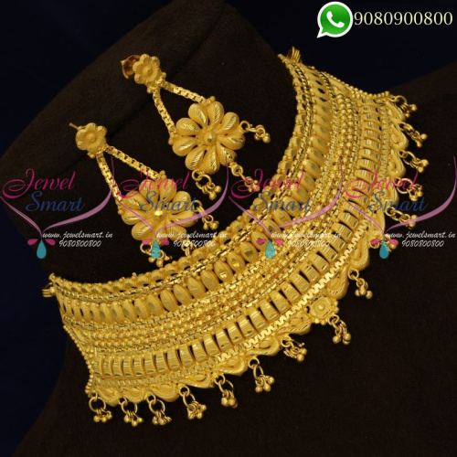 Forming Gold Wedding Bridal Jewellery Choker Necklace One Gram Online NL20245