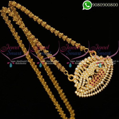 Chain Pendant Gold Plated South Indian Jewellery Designs Online C20151