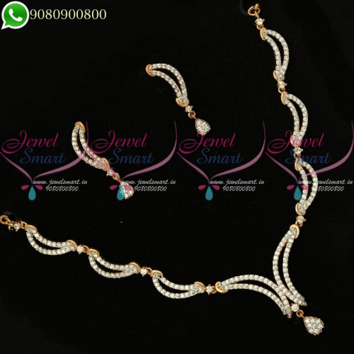 Two Tone Necklace Latest Diamond Design Jewellery Collections Online NL20183