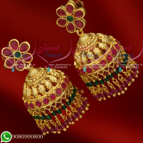 Jhumkas Gold Plated New Design Crystal Jewellery Collections J20130