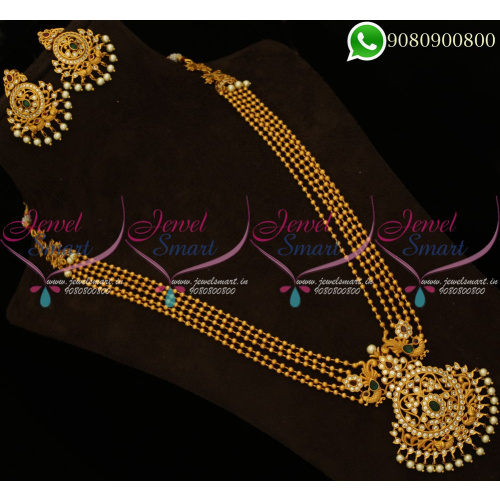 Long Necklace Traditional Designs South Indian Jewellery Matte Finish Online NL20161