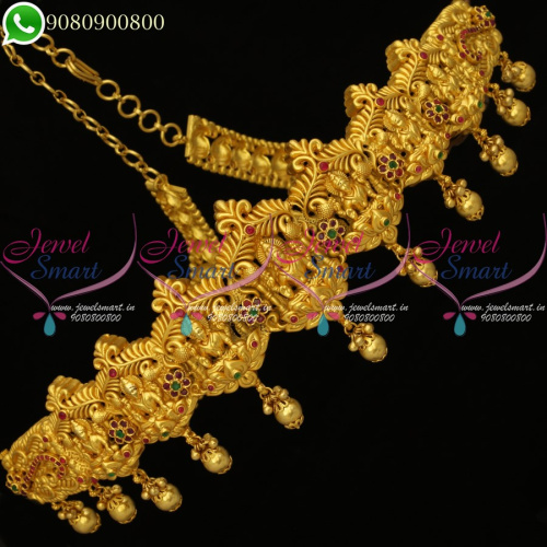 One Gram Gold Jewellery Temple Laxmi God Design Vaddanam Bridal Collections Online H20222