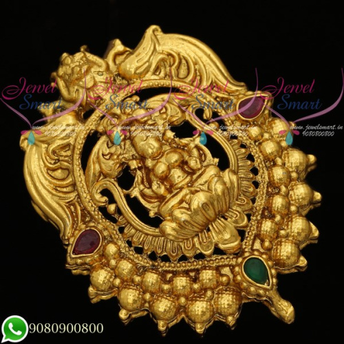 Temple Jewellery Antique Gold Plated Embroidery Hair Chotis Jadabilla H20117
