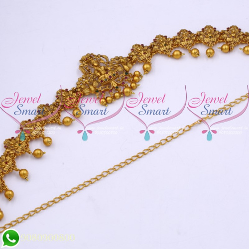 Temple Jewellery Kids Hip Chains Matte Gold Plated Traditional Designs Online H20134