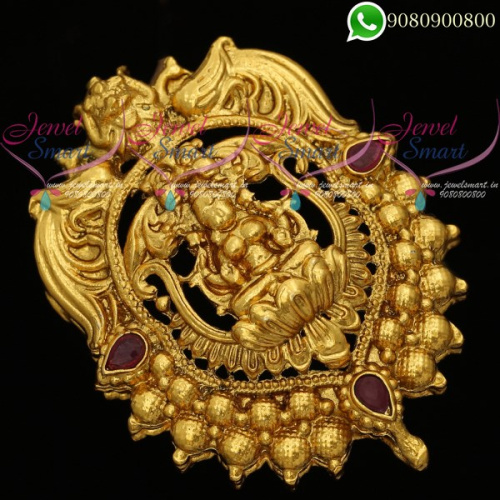 Temple Jewellery Antique Gold Plated Embroidery Pendant H20117R