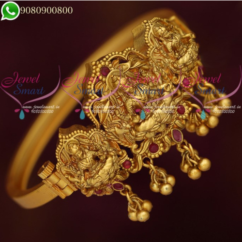 Temple Jewellery Kada Bracelet Matte Gold Plated Traditional Designs B19331R