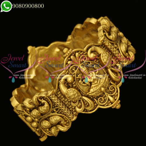 Temple Jewellery Laxmi God Design Kada Bangle Antique Screw Open B20197