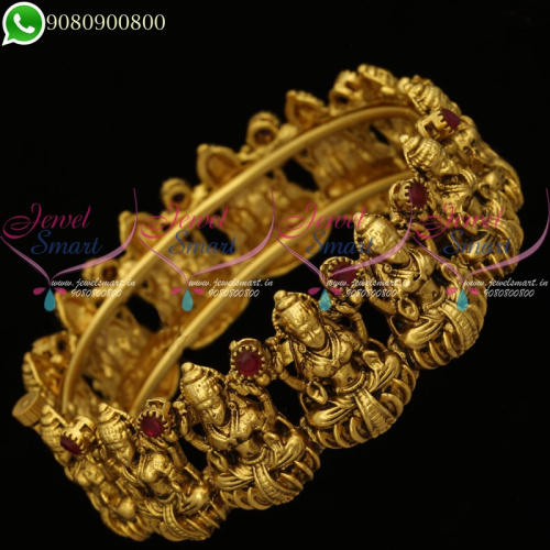 Temple Jewellery Nagas Laxmi God Design Kada Bangle Antique Screw B20198