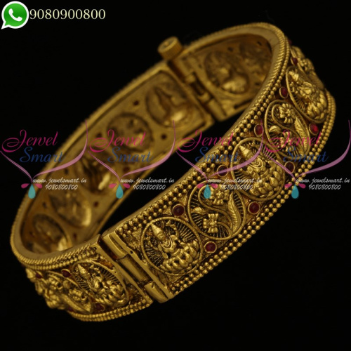 Temple Jewellery Floral Laxmi God Design Kada Bangle Antique Screw B20199