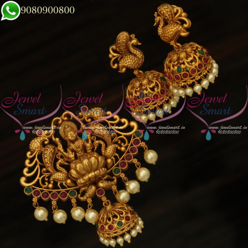 Temple Jewellery Pendant Set Jhumka Earrings Antique Gold PS20172