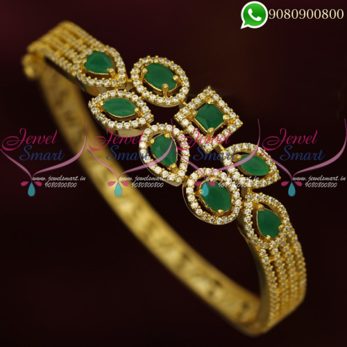 Bracelets Kada American Diamond Stones Emerald Green Jewellery B20311