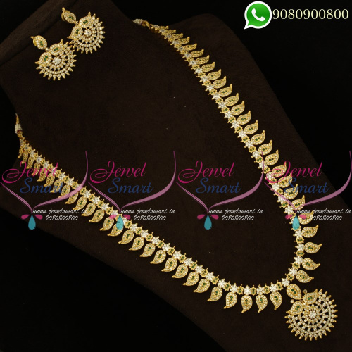 Bridal Long Necklace Haram Collections Traditional South Indian Jewellery NL20352