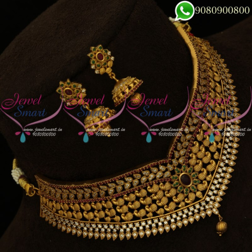 Choker Necklace American Diamond Jewellery Designs Latest Online NL20360