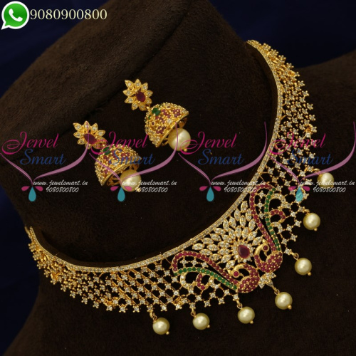 Choker Necklace Small Size Gold Plated Jewellery Designs NL20259