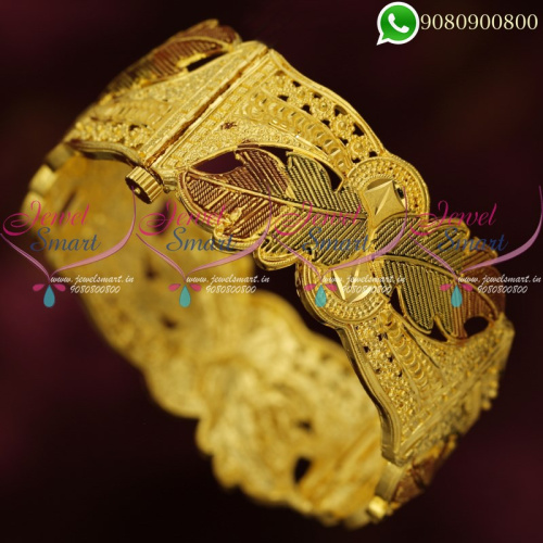 Forming One Gram Gold Jewellery Kada Bangles Enamel Meenakari B20363