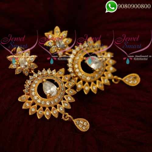 Gold Covering Earrings South Indian AD Stones Jewellery Online ER20292