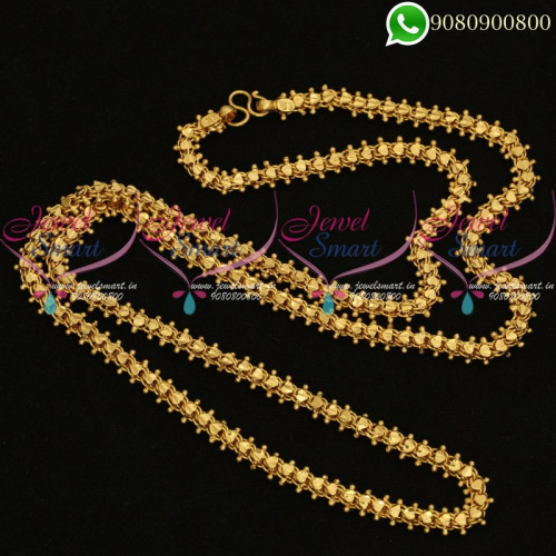 Gold Plated 30 Inches Chain Daily Wear South Indian Jewellery Online C20380