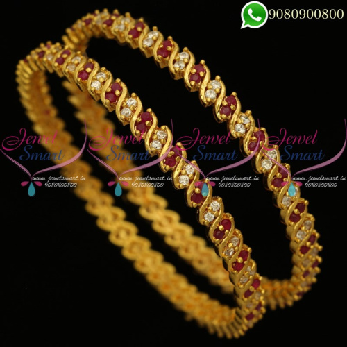 Gold Plated Bangles Traditional Design Artificial Jewellery Collections B20299